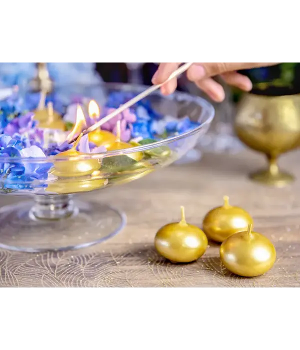 Drijvende Kaars Metallic  Goud (50st)