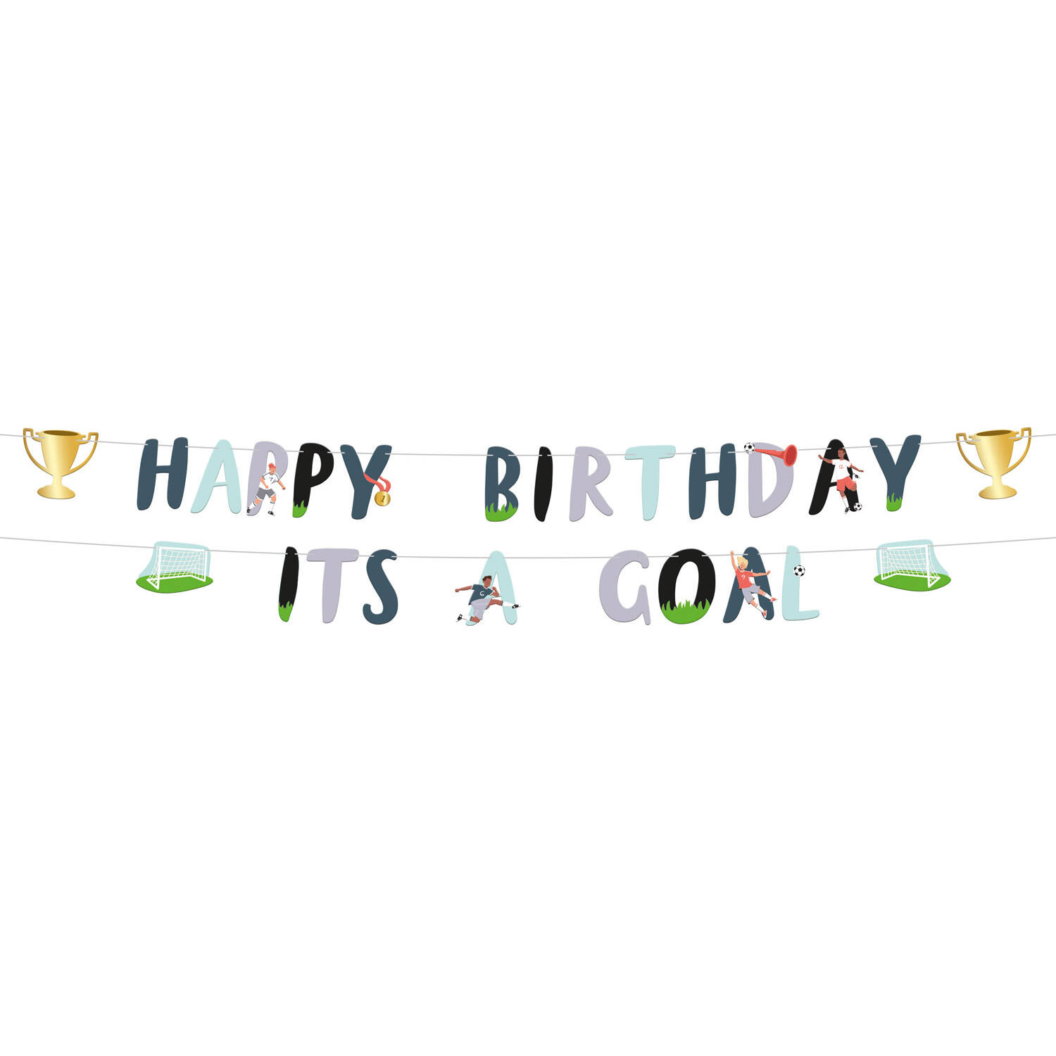 Fantastic Voetbal Happy Birthday Letterslinger (1,5m) afbeelding