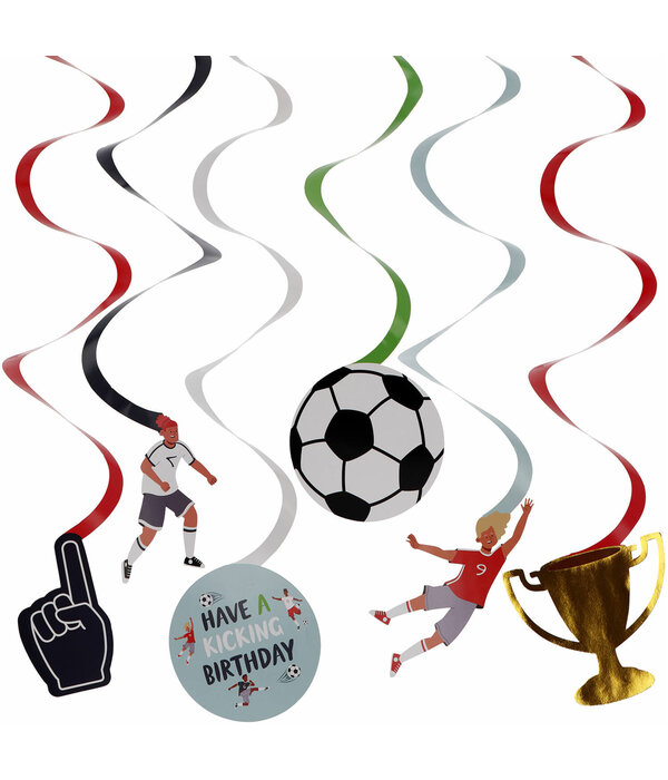 Fantastic Voetbal Swirl Hangdecoratie Birthday (6st)