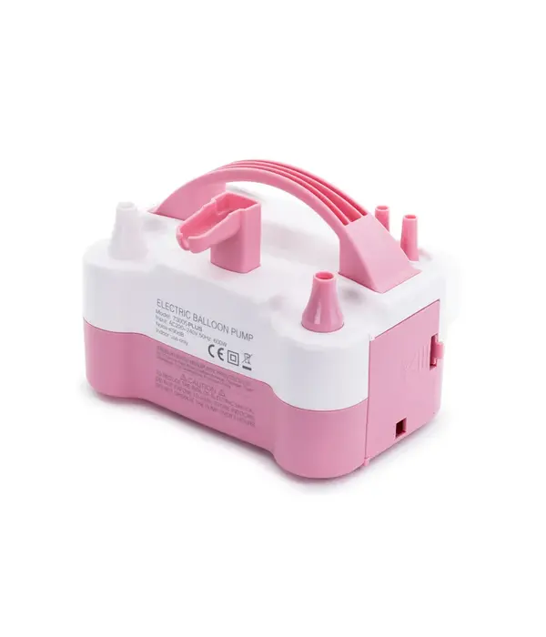 Elektrische Ballonpomp Roze met twee uitgangen