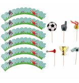 Fantastic Voetbal Cupcake Decoratie Set (6st)