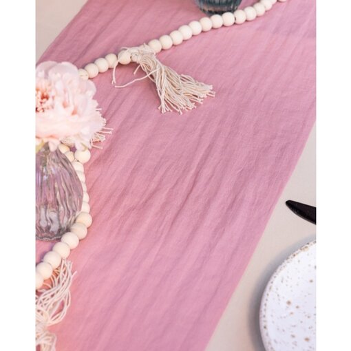 Oud Roze Tafel Loper (28cmx3m)