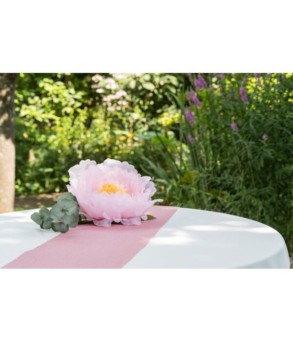 Poederoze Wafelkatoenen Tafelloper (3m)