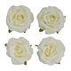 4 Witte Ivoor Rozen Koppen (11x6cm)
