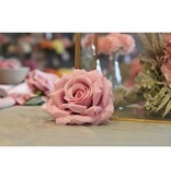 4 Oud Roze Ivoor Rozen Koppen (11x6cm)