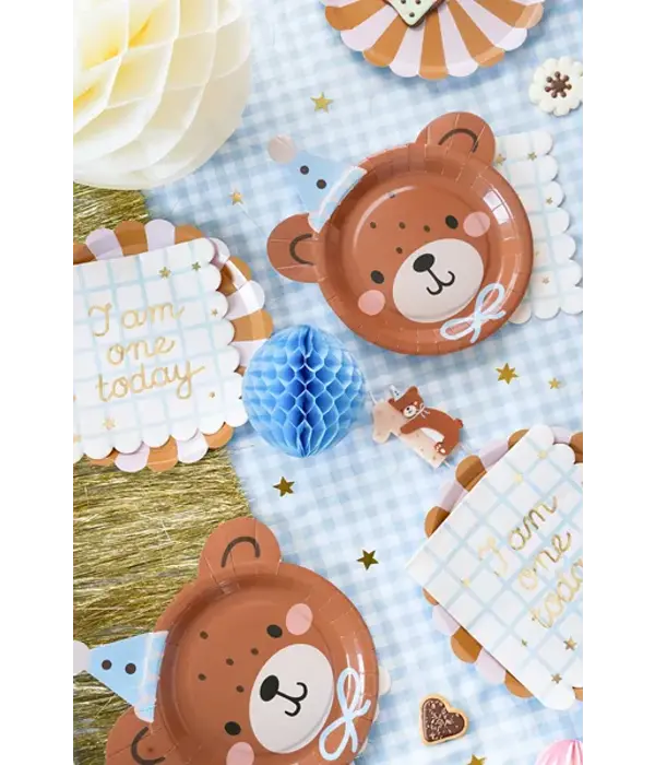 Teddybeer Bordjes 21x23cm (6st)