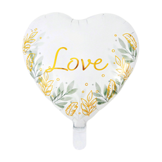 Hartvormige Love Folieballon Goud (46cm)