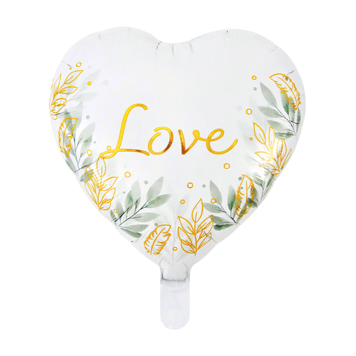 Hartvormige Love Folieballon Goud (46cm)