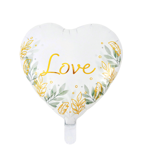 Hartvormige Love Folieballon Goud (46cm)