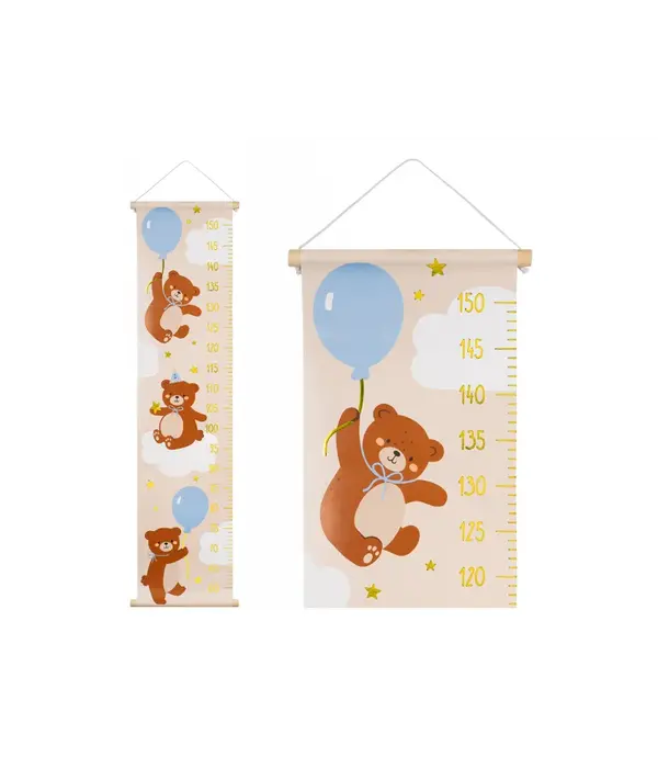 Groei Meetlat Muur Teddybeer (24x100cm)