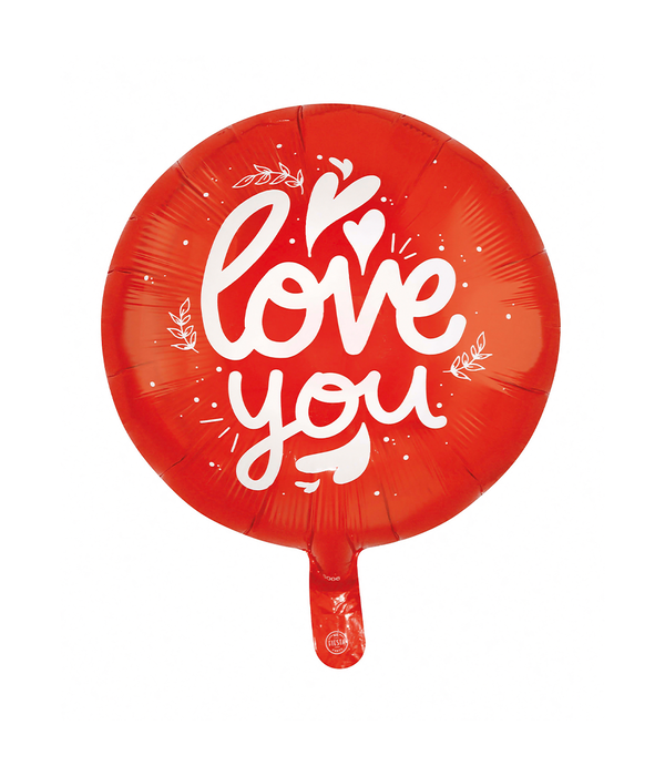 Ronde I Love You Folieballon Rood (46cm)