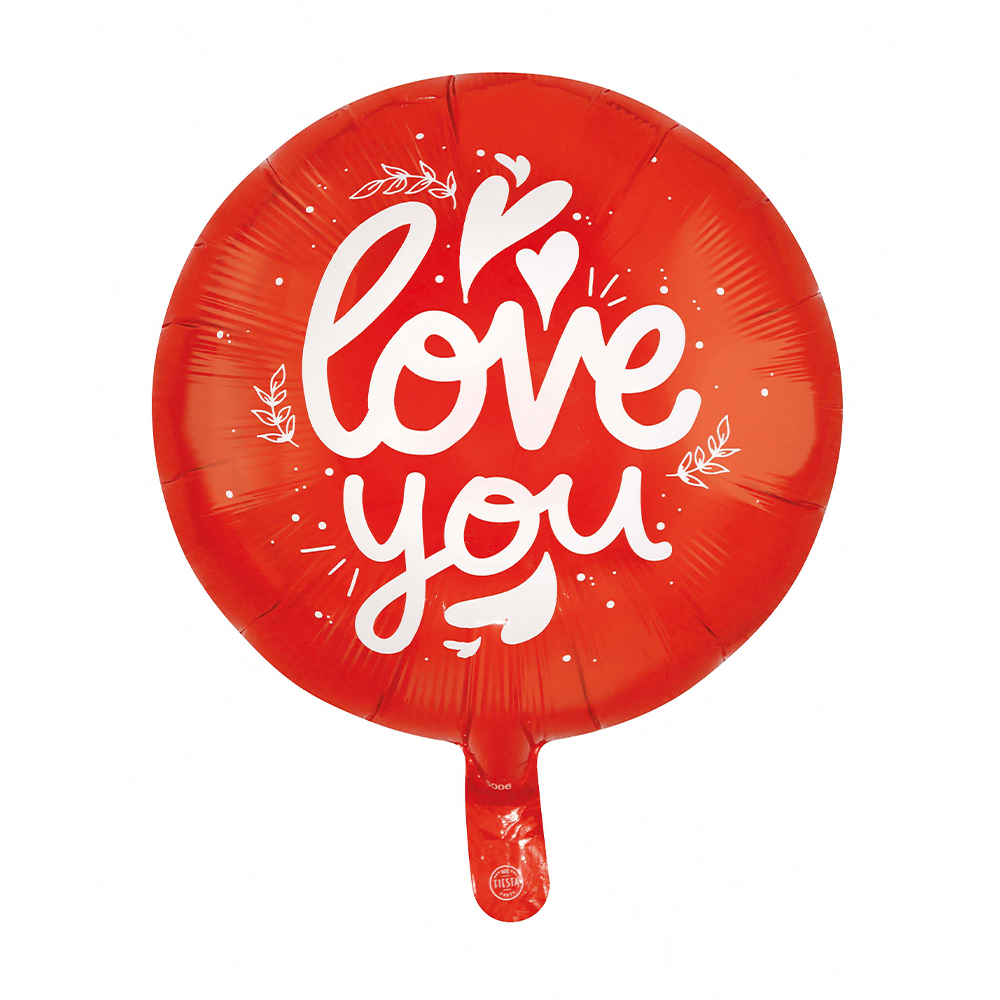 Ronde I Love You Folieballon Rood (46cm) afbeelding