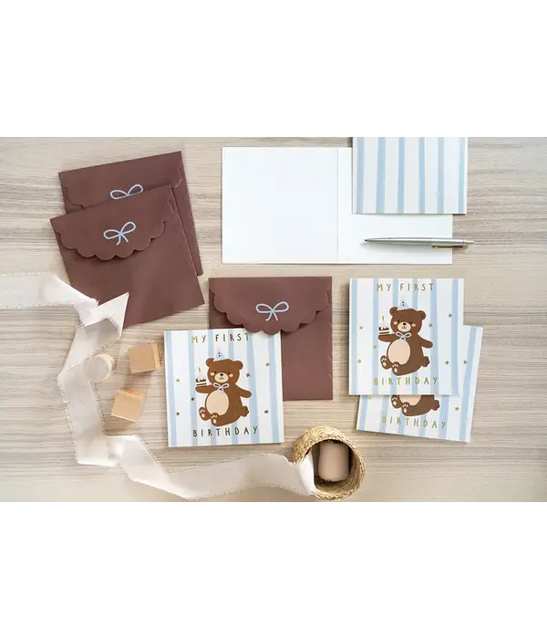 Verjaardagskaart Beertje 1 Jaar (14x14cm)