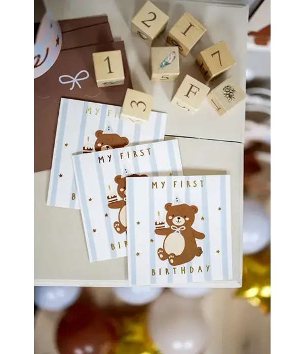 Verjaardagskaart Beertje 1 Jaar (14x14cm)
