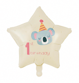 1e Verjaardag Folieballon Stervorm Koala (46cm)