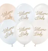 Ballonnen Welcome Baby Blauw Mix Professional (6st)