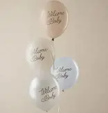 Ballonnen Welcome Baby Blauw Mix Professional (6st)
