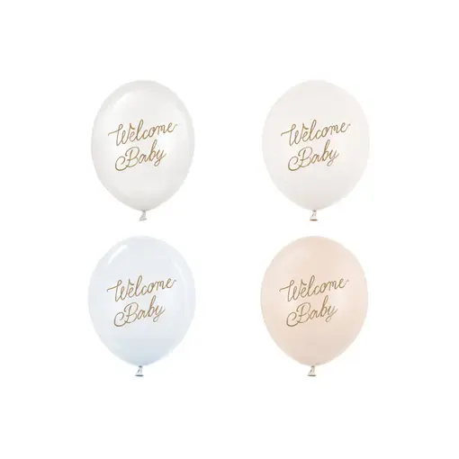 Ballonnen Welcome Baby Blauw Mix Professional (50st)