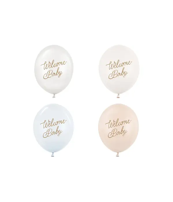 Ballonnen Welcome Baby Blauw Mix Professional (50st)