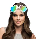 Party Skibril Hartjes Wit Festilove