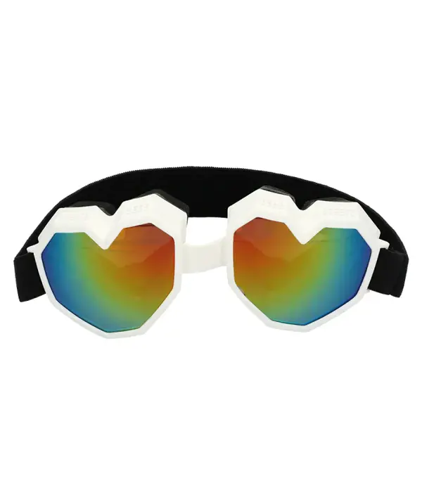 Party Skibril Hartjes Wit Festilove