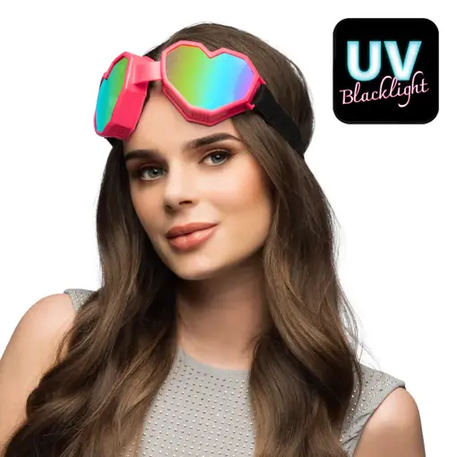 Party Skibril Hartjes Roze Festilove