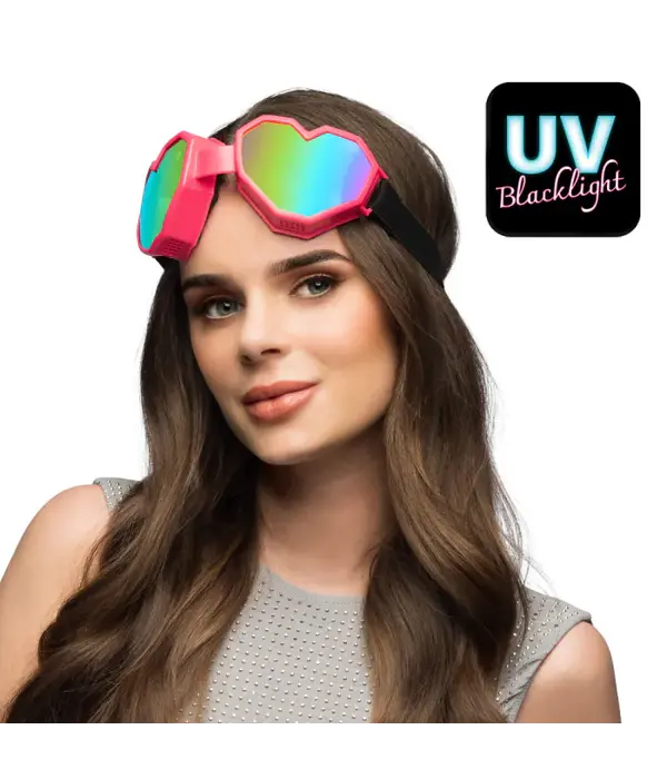 Party Skibril Hartjes Roze Festilove