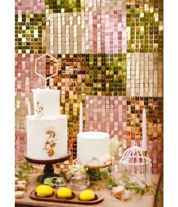 Gouden Paillettenpaneel Backdrop Vierkant (30x30cm)