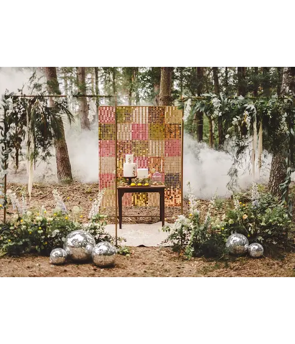 Gouden Paillettenpaneel Backdrop Vierkant (30x30cm)