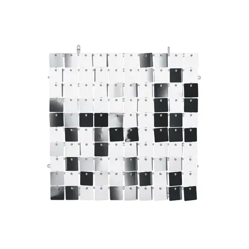 Zilveren Paillettenpaneel Backdrop Vierkant (30x30cm)