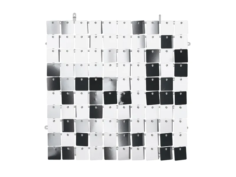 Zilveren Paillettenpaneel Backdrop Vierkant (30x30cm) afbeelding