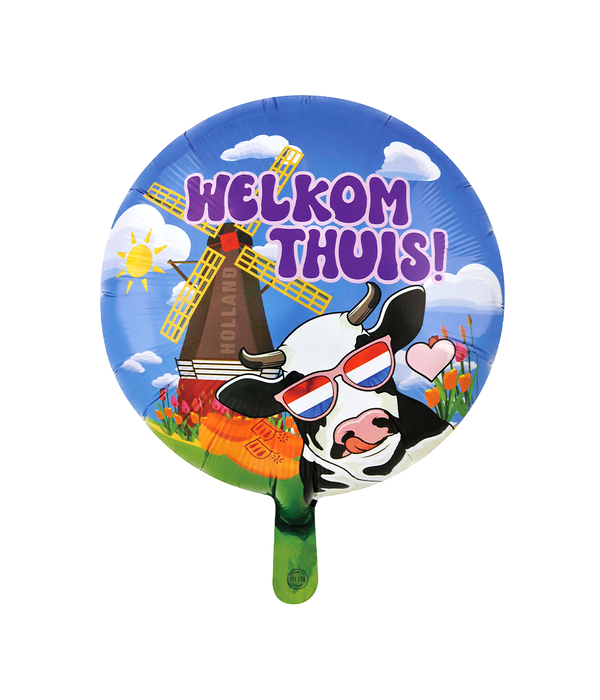 Welkom Thuis Folieballon Koe Cartoon (46cm)