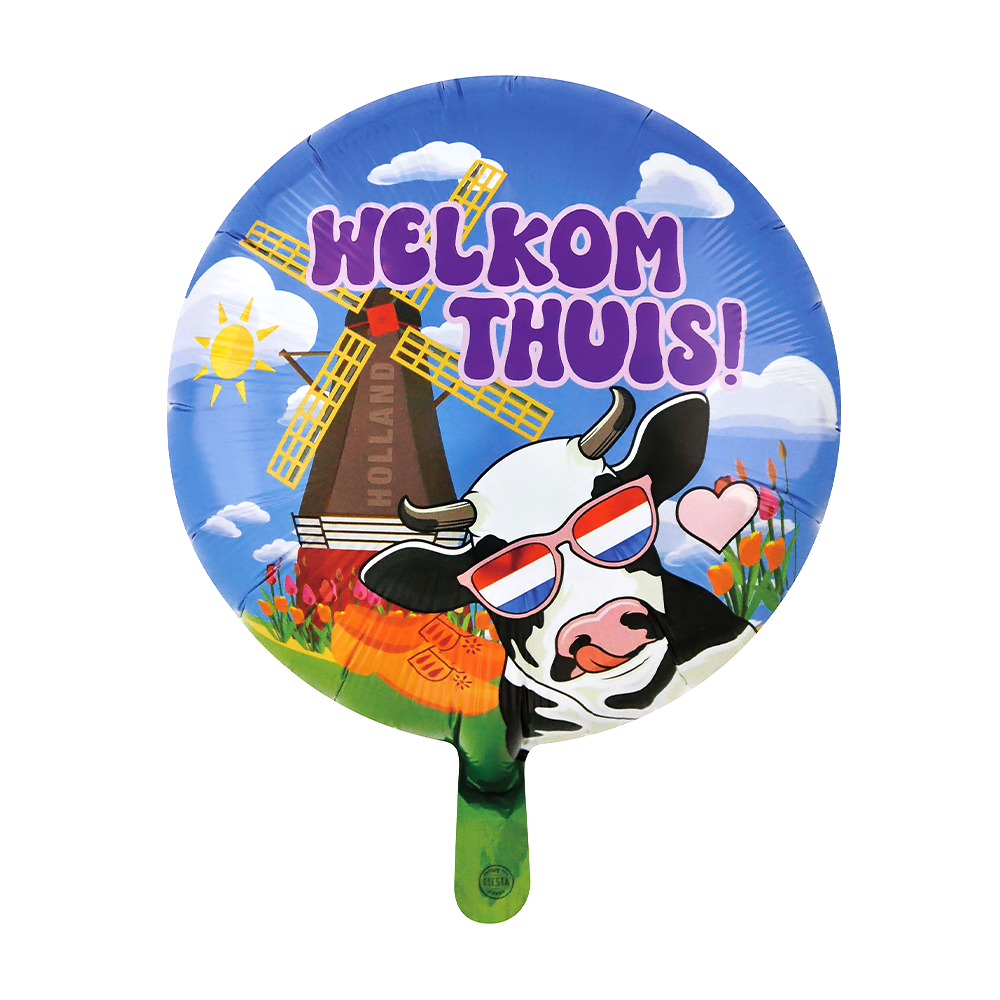 Welkom Thuis Folieballon Koe Cartoon (46cm) afbeelding