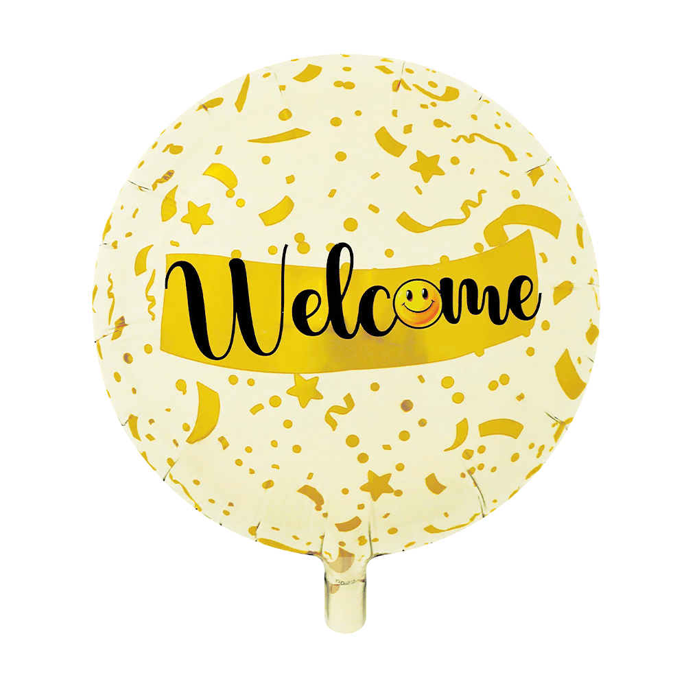 Welcome Folieballon Geel Rond (46cm) afbeelding