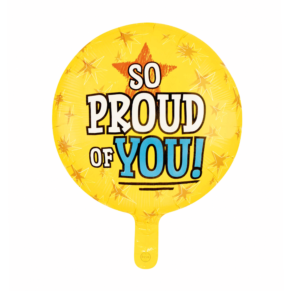 So Proud Of You Folieballon Geel Rond (46cm) afbeelding