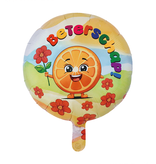 Beterschap Happy Sinaasappel Folieballon Rond (46cm)