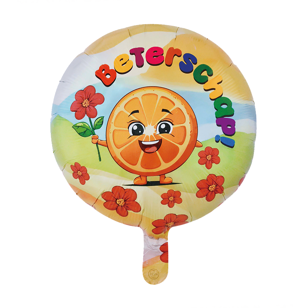Beterschap Happy Sinaasappel Folieballon Rond (46cm) afbeelding