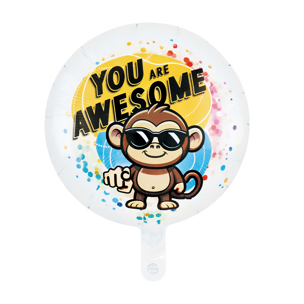 You Are Awesome Folieballon Aap Rond (46cm) afbeelding