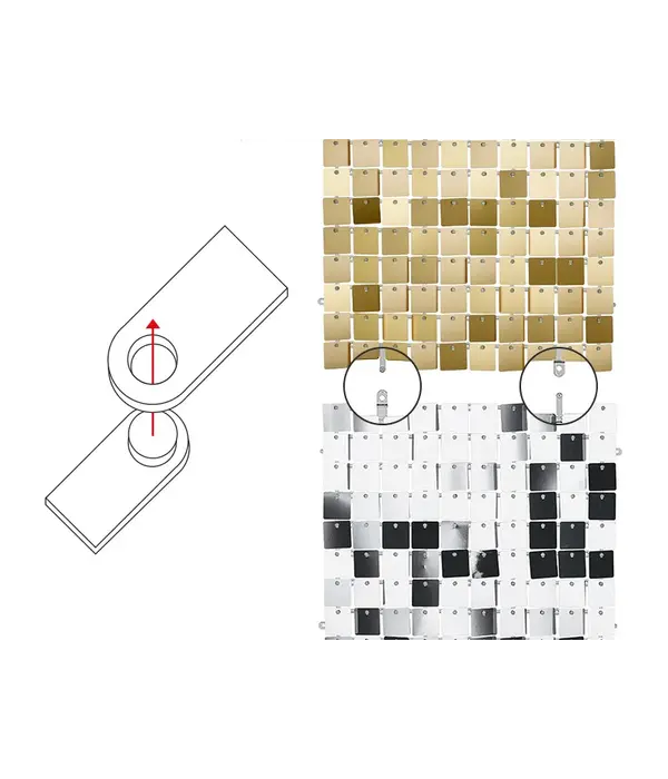 Licht Roze Paillettenpaneel Backdrop Vierkant (30x30 cm)