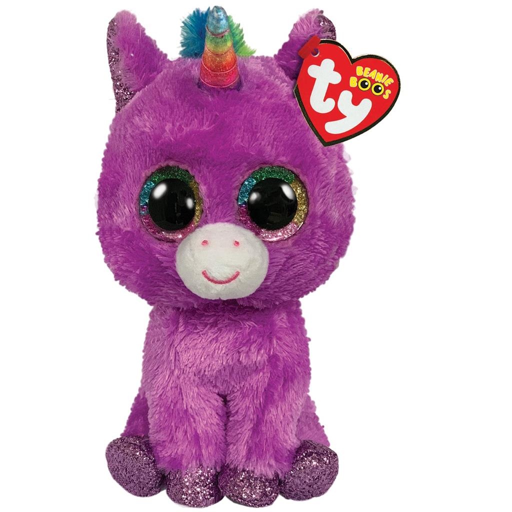 Ty Knuffel Rosette Unicorn Paars 15cm afbeelding