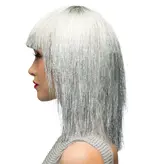 Pruik Lange Bobline Crazy Zilver