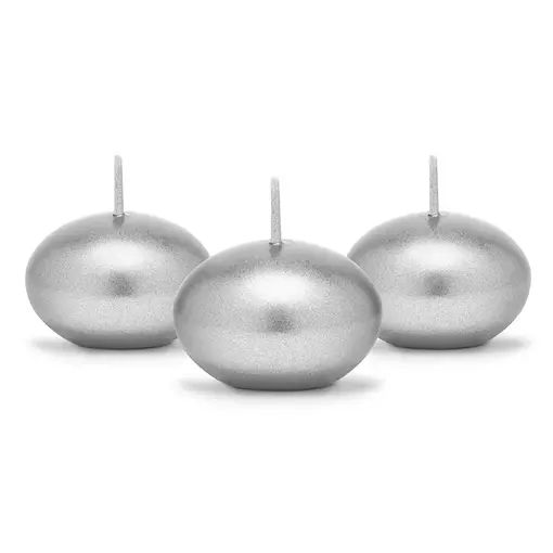 Drijvende Kaars Metallic Zilver(50st)
