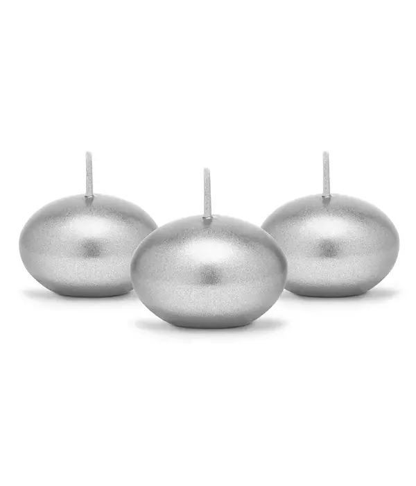 Drijvende Kaars Metallic Zilver(50st)