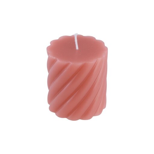 Roze Spiraalvormige Kaars (7x7,5cm)