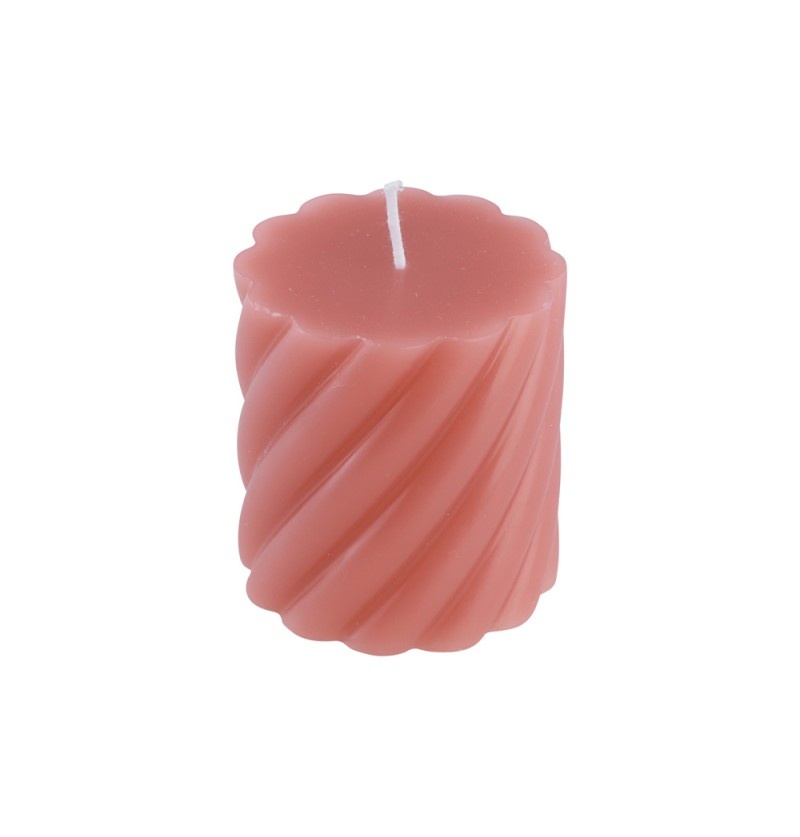 Roze Spiraalvormige Kaars (7x7,5cm) afbeelding