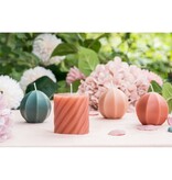 Roze Spiraalvormige Kaars (7x7,5cm)