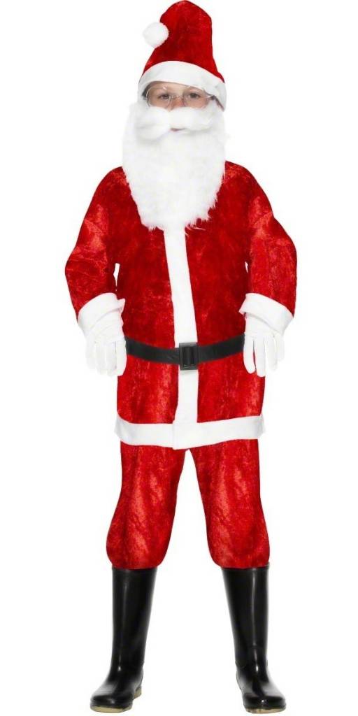 Mini Santa kostuum velours afbeelding
