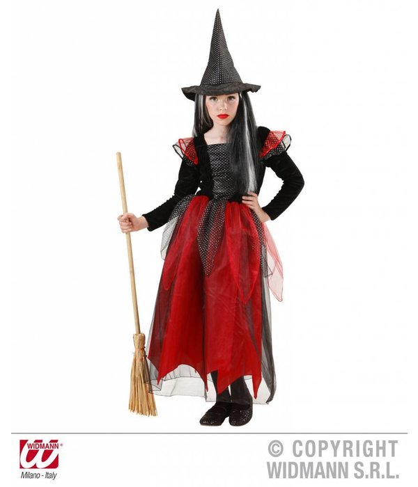Heksenpak kind zwart/rood