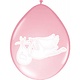 Roze ooievaar ballonnen - 8 stuks