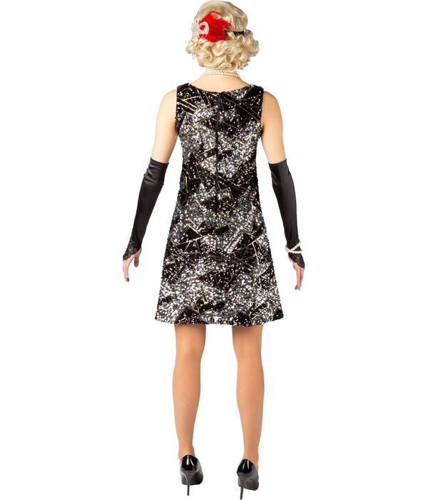 Paillettenjurkje Zwart/Zilver Jessie